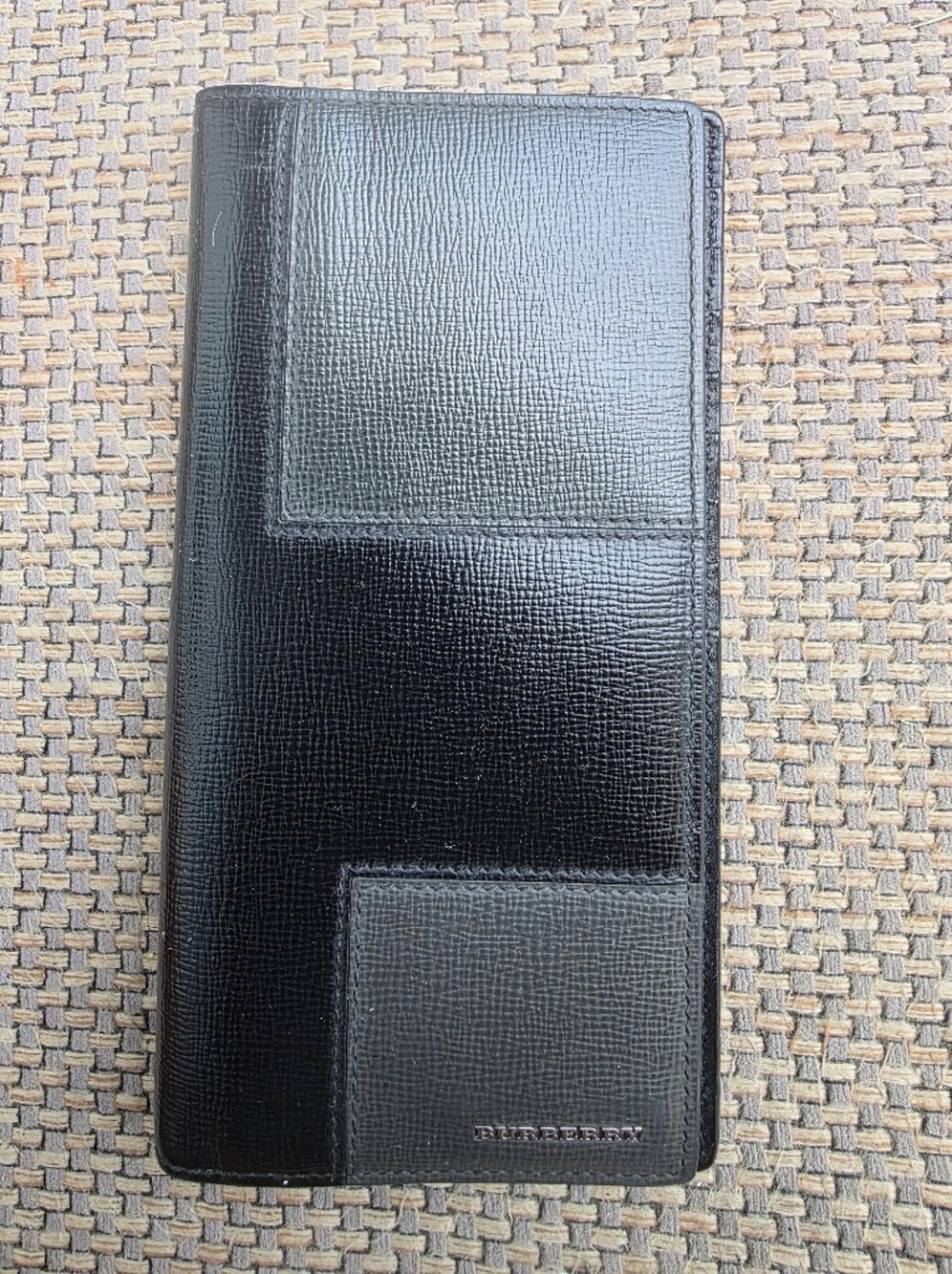 Burberry Black Leather Organizer Continental Wallet
